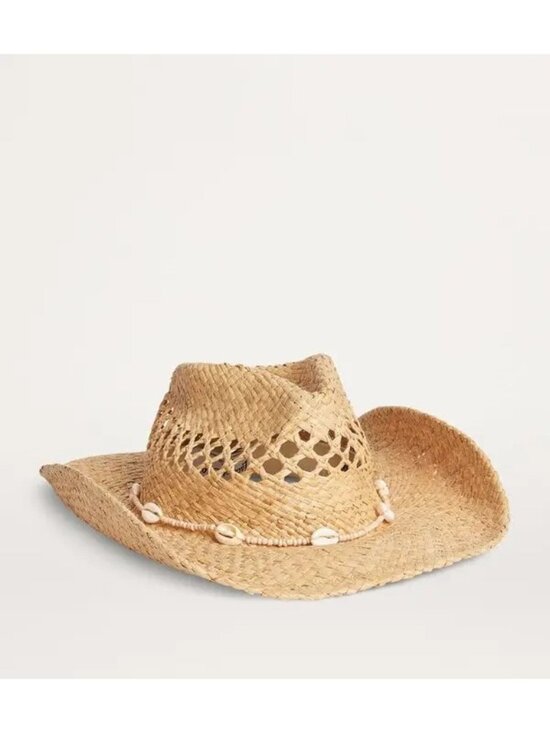 LACK OF COLOR Raffia Seashells Cowboy Hat size S main image 8